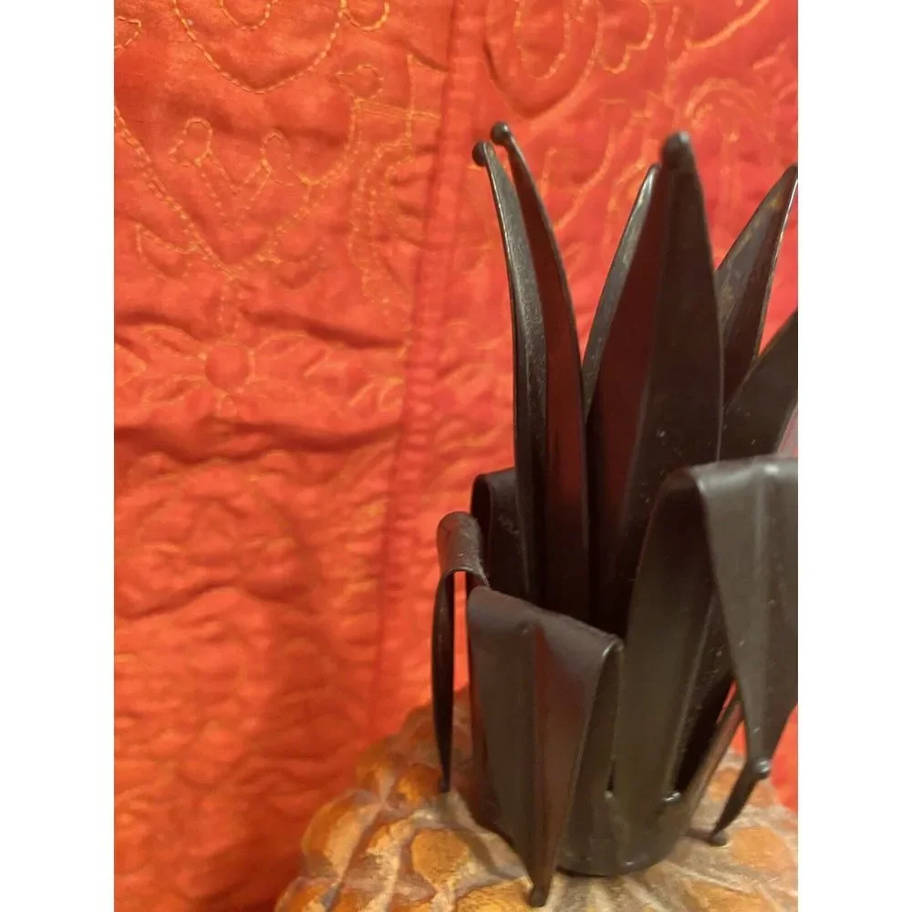 Vintage Wooden Pineapple Trinket Container -‎ Hinged, 10